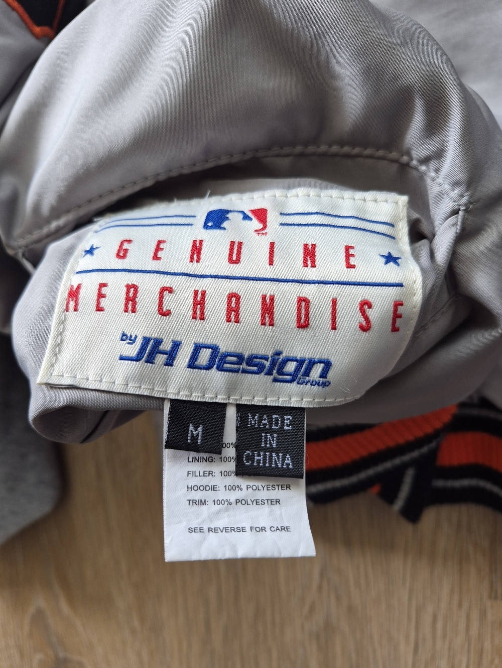 Men's San Francisco Giants REVERSIBLE Full Snap Jacket Black/Gray Twill Medium - Picture 4 of 10